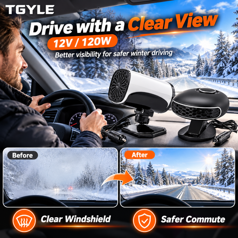 Tragbarer Auto-Heiz- und Entfroster mit 360°-Drehfuß