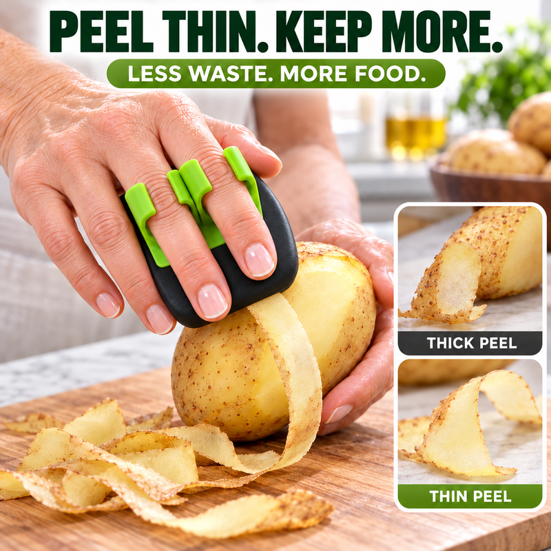 🥒Ergonomischer Zwei-Finger-Schäler für Obst und Gemüse