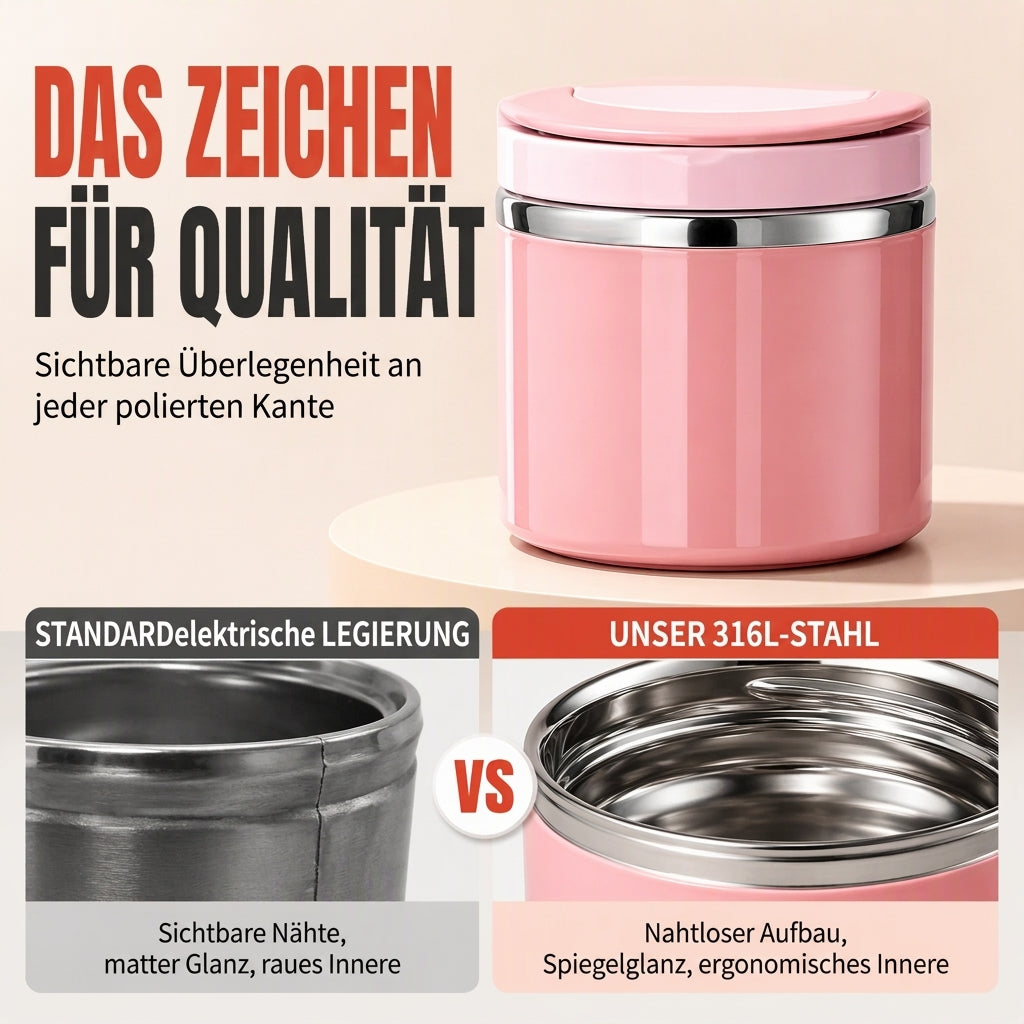🍱 Tragbare stapelbare Edelstahl Bento Box | Isolierter Lebensmittelbehälter für Schüler & Büro