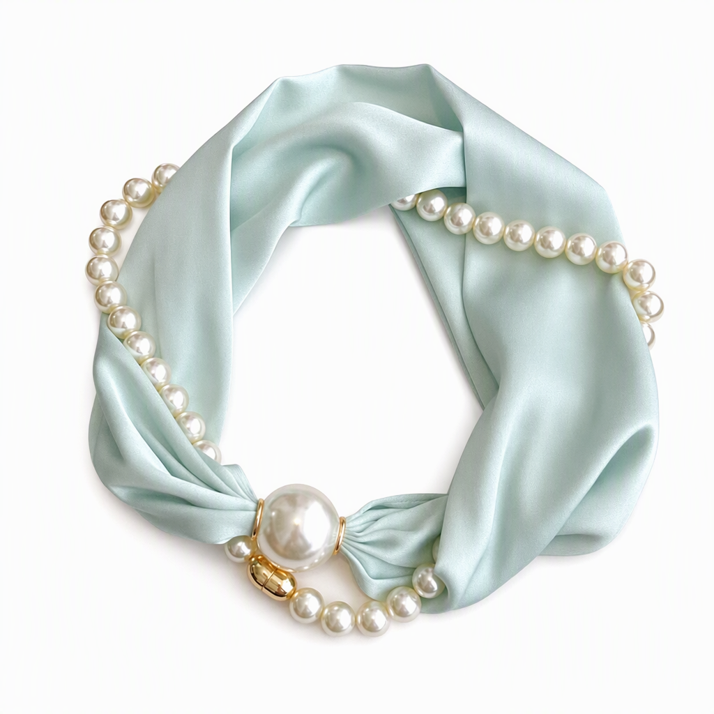 📿 50 % Rabatt 🧣 Perlen-Schal-Collier – Zeitlose Eleganz, verstellbare Schleife und schmucklöcherfreier Schmuck 🤍