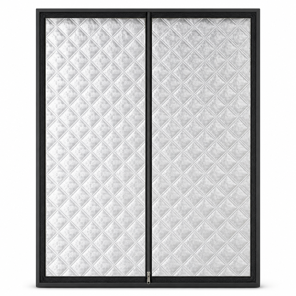 Wärmeisolierender Fenstervorhang aus Graphen zum Schutz vor Winterwind