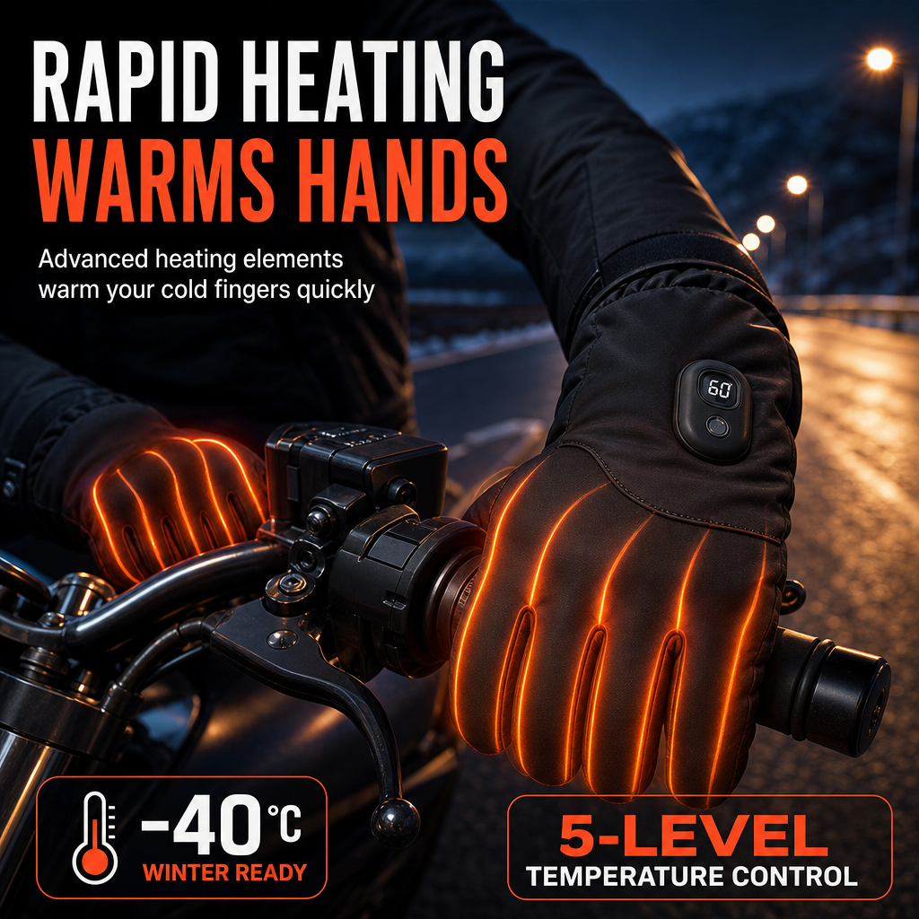 🔥50 % Rabatt🔥Elektrisch beheizbare Handschuhe für Damen und Herren – Winterwarme Touchscreen-Thermohandschuhe für Motorradfahren, Skifahren und Outdoor-Sportarten