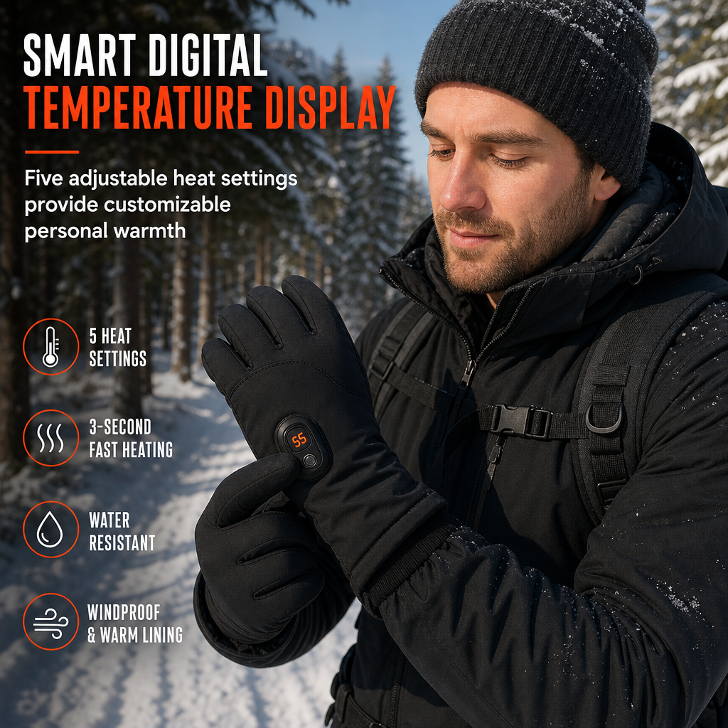 🔥50 % Rabatt🔥Elektrisch beheizbare Handschuhe für Damen und Herren – Winterwarme Touchscreen-Thermohandschuhe für Motorradfahren, Skifahren und Outdoor-Sportarten