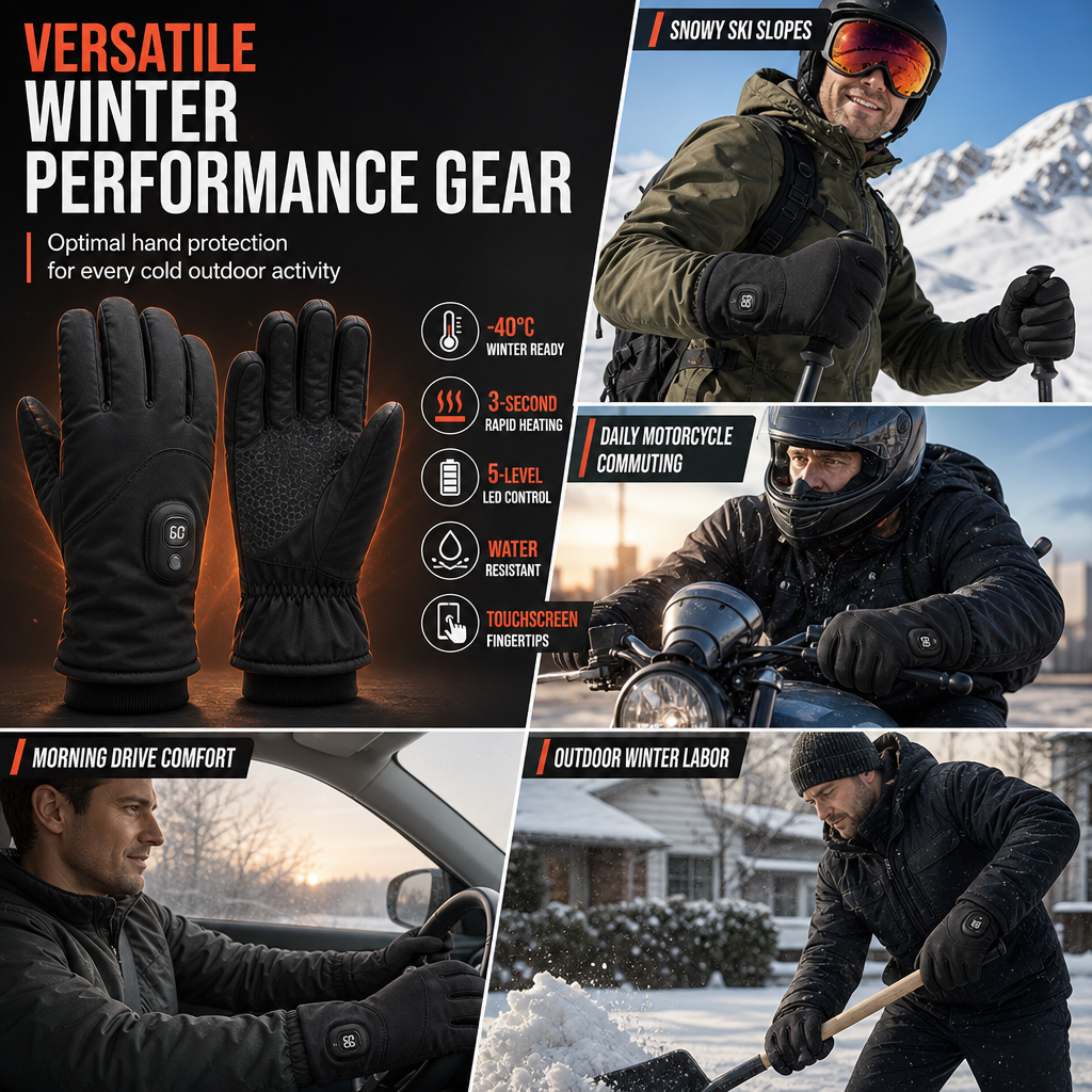 🔥50 % Rabatt🔥Elektrisch beheizbare Handschuhe für Damen und Herren – Winterwarme Touchscreen-Thermohandschuhe für Motorradfahren, Skifahren und Outdoor-Sportarten