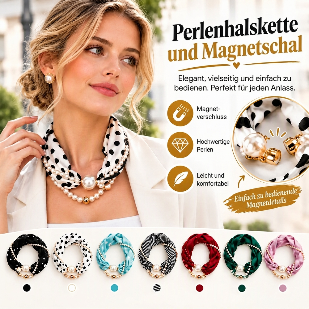 📿 50 % Rabatt 🧣 Perlen-Schal-Collier – Zeitlose Eleganz, verstellbare Schleife und schmucklöcherfreier Schmuck 🤍