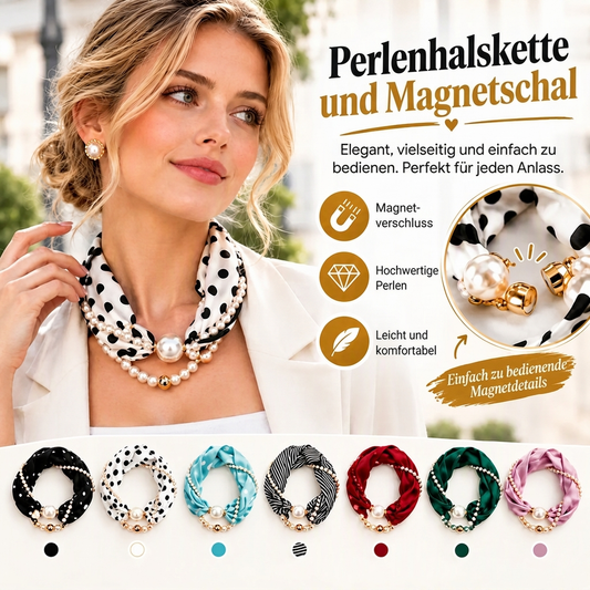 📿 50 % Rabatt 🧣 Perlen-Schal-Collier – Zeitlose Eleganz, verstellbare Schleife und schmucklöcherfreier Schmuck 🤍