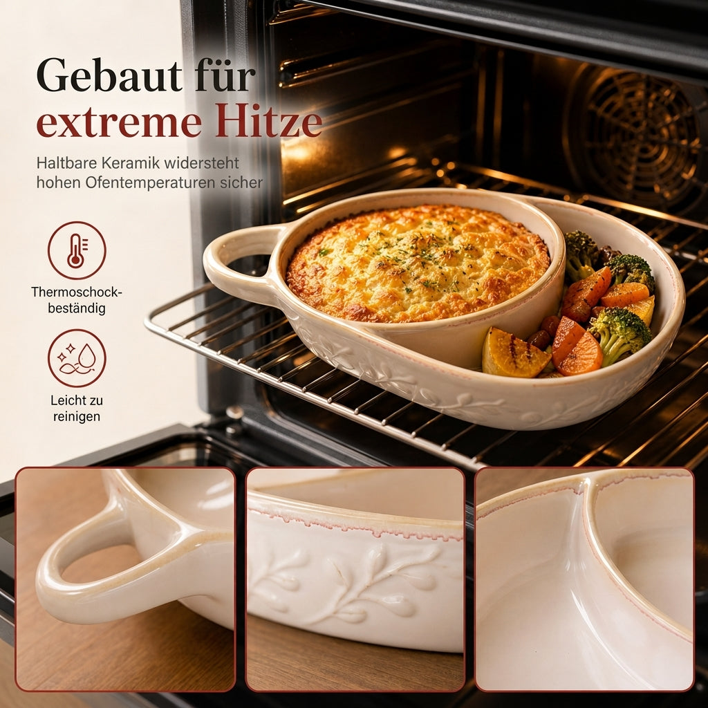 Retro Keramik Auflaufform mit einzelnem Griff