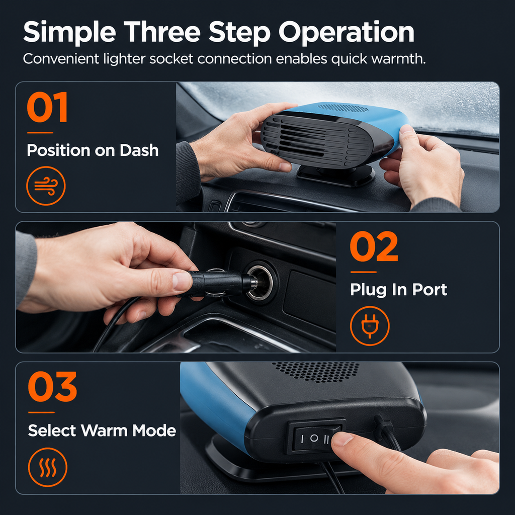 🎉🔥Über 55.000 Mal verkauft!👍🎁Mini 12V Auto-Heizlüfter & Entfroster – Schnelle Scheibenentnebelung gegen beschlagene Scheiben