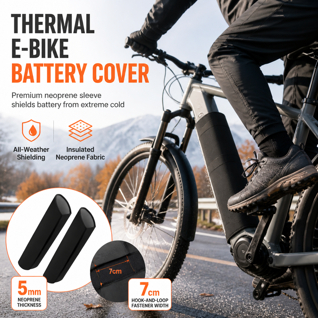 🚴❄️ Thermoschutzhülle für E-Bike-Akkus – 5 mm Neoprenisolierung gegen Kälte, Schlamm und Schmutz
