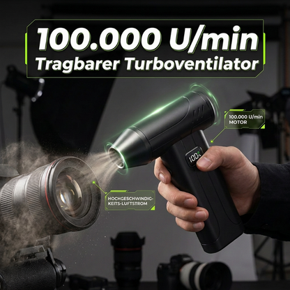 💨 Aufladbarer Luftgebläse – 100.000 U/min, 6000 mAh & integrierte Beleuchtung. Bläst Staub aus Tastaturen, Autos & Fugen. USB-C! ✨🔋