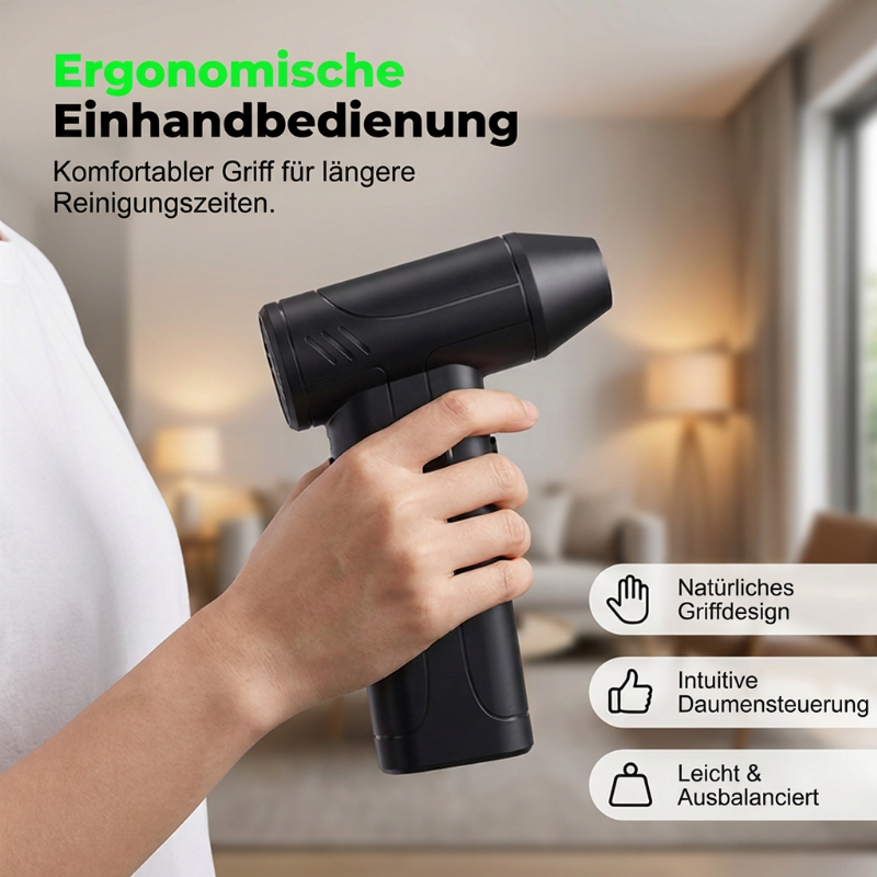 💨 Aufladbarer Luftgebläse – 100.000 U/min, 6000 mAh & integrierte Beleuchtung. Bläst Staub aus Tastaturen, Autos & Fugen. USB-C! ✨🔋