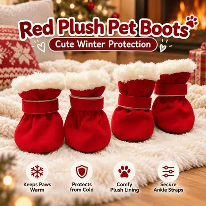 Warme Winterhundeschuhe mit weichem Plüschfutter