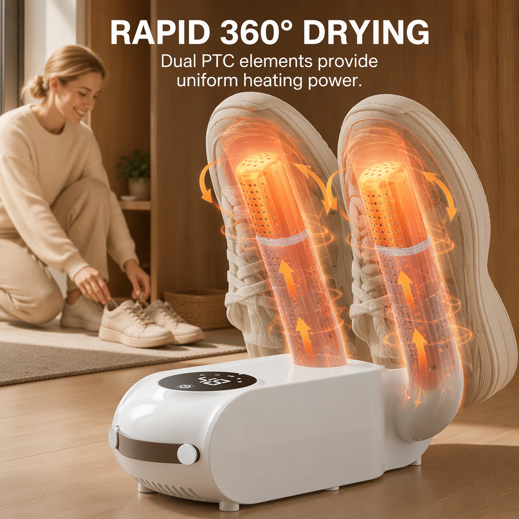 Zusammenklappbarer Schuhtrockner mit intelligentem Timer und UV-Licht