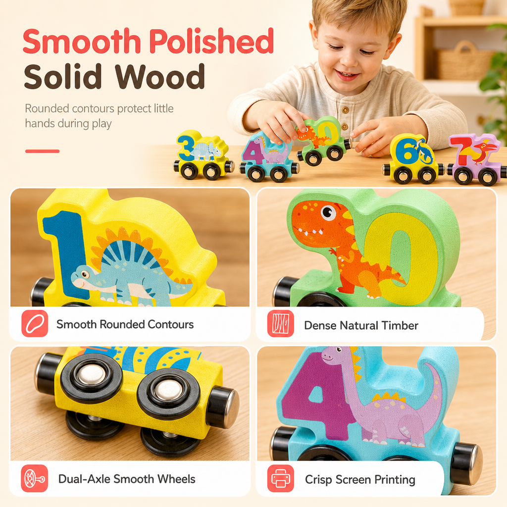 📢📢 50 % Rabatt!! 🚂Magnetischer Zahlenzug aus Holz, Lernspielzeug für Kleinkinder, perfektes Geschenk für Jungen und Mädchen🎁
