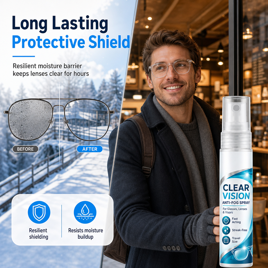 Tragbares Anti-Beschlag-Spray für Brillen und Linsenentfeuchter