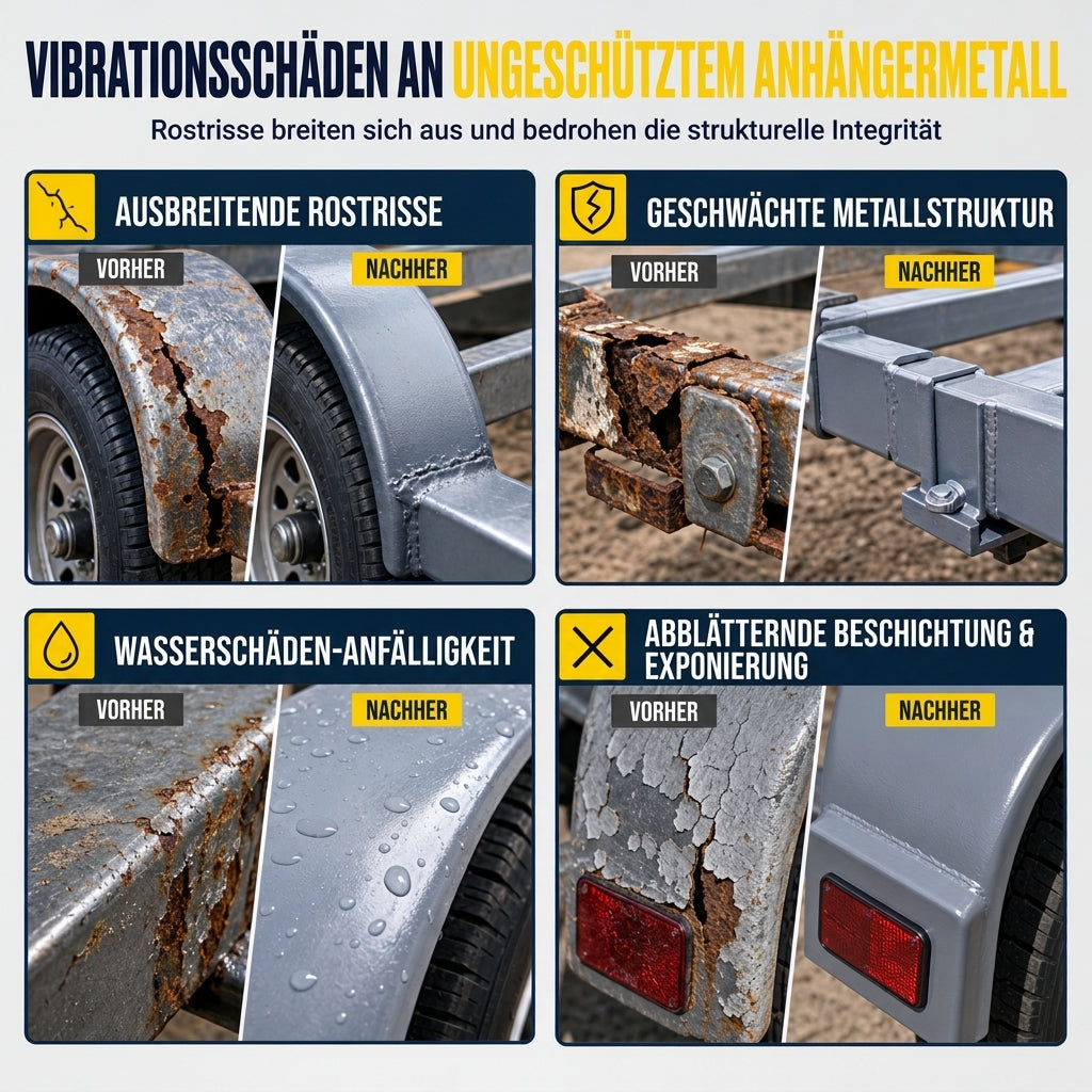Bootsanhänger Metallreparaturklebe, Zweikomponenten AB Klebstoff Kit zur Spaltreparatur mit Pinsel