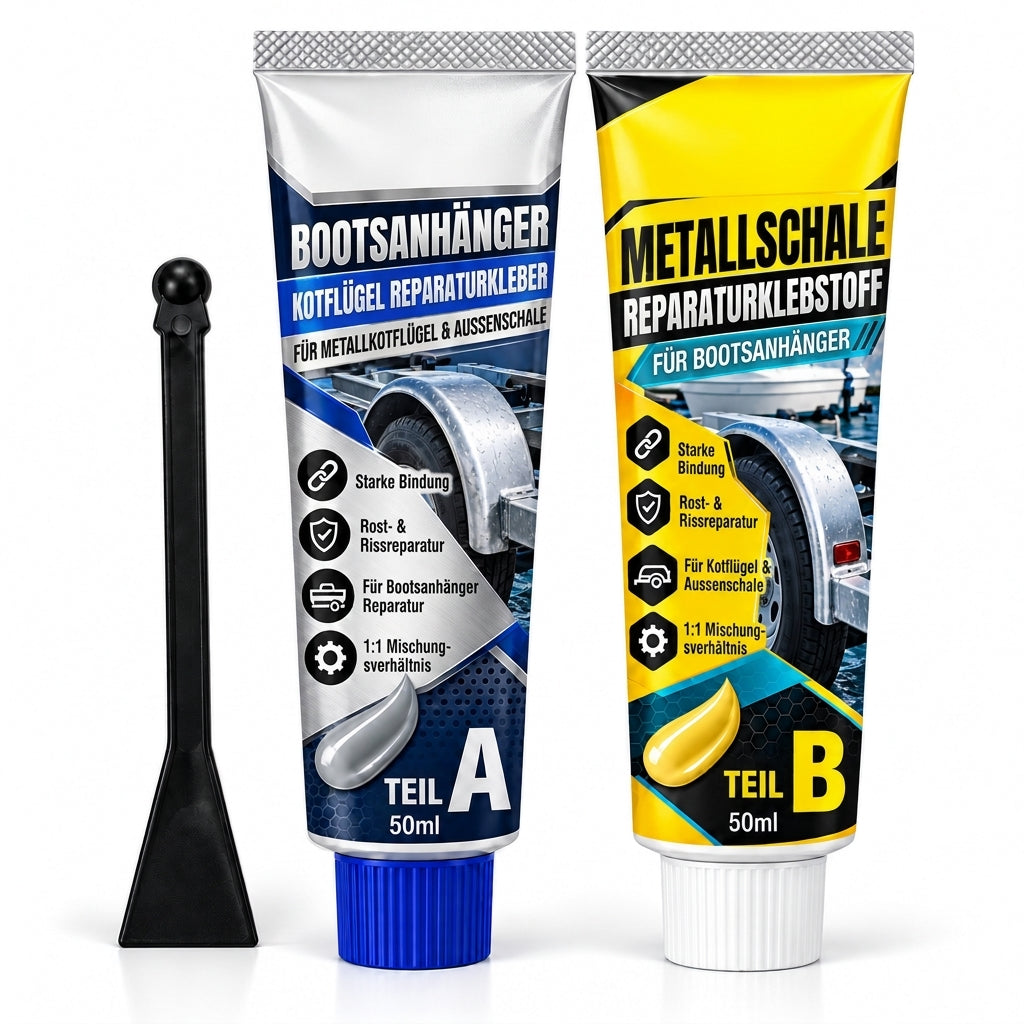 Bootsanhänger Metallreparaturklebe, Zweikomponenten AB Klebstoff Kit zur Spaltreparatur mit Pinsel