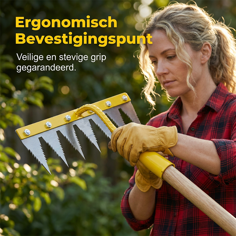 Doppelte Kartell-Gartenharke von Schöffel mit Wetterhaken