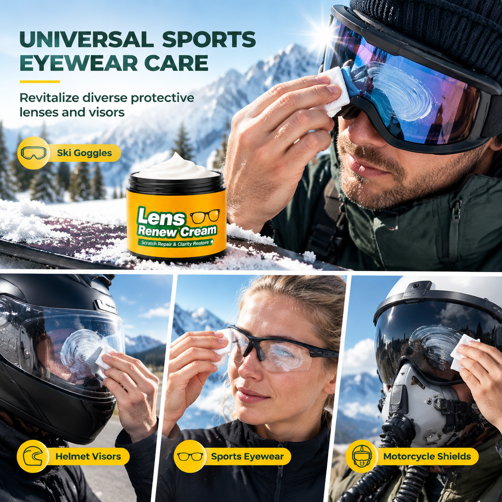Linsenkratzreparaturcreme-Set mit Schwamm für Brillen, Schutzbrillen, Gesichtsschilde und Helmvisiere