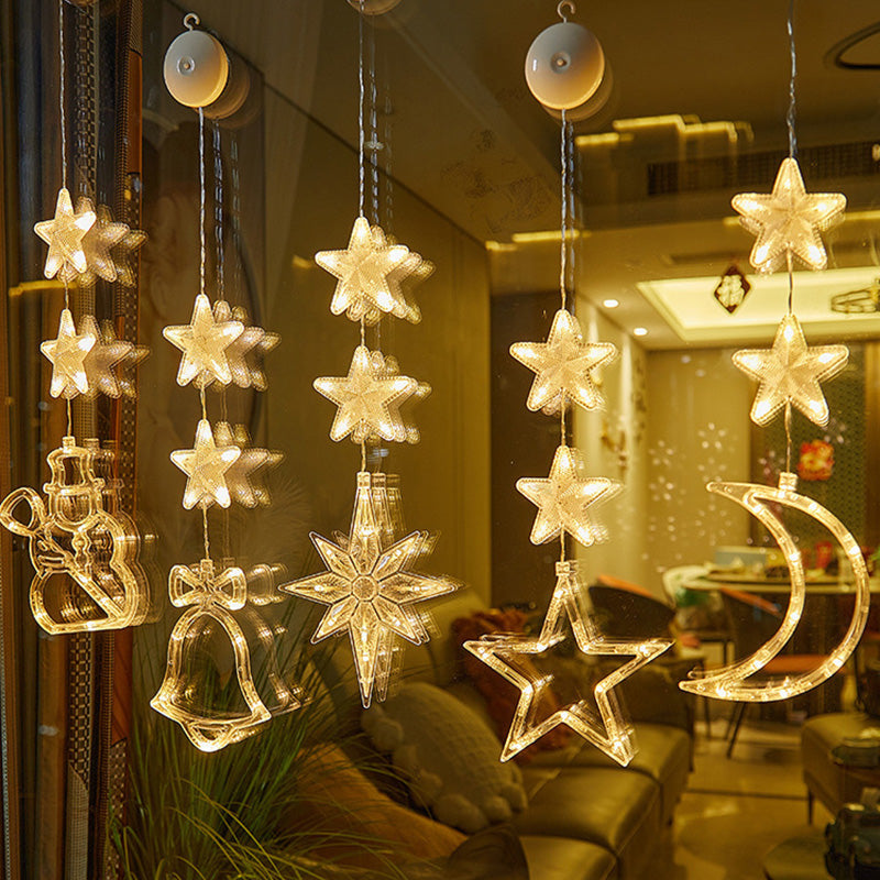 🎄❄️ DIY-Weihnachts-Schneeflocken-LED-Lichter mit Saugnäpfen ✨ | Batteriebetrieben, warmes Licht und mehrfarbig, Fensterlichter mit Saugnäpfen, Weihnachtsdekoration für Zuhause und Partys