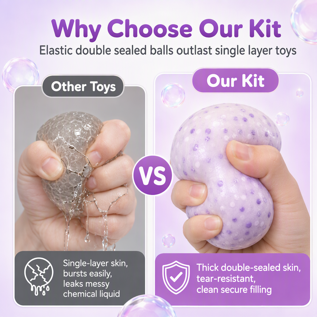 ⏳Zeitlich begrenztes Angebot⏳ DIY-Knetball-Bastelset – Squishy-Bälle selbst gestalten, mit weicher Füllung und langsamer Rückverformung, vier Setvarianten