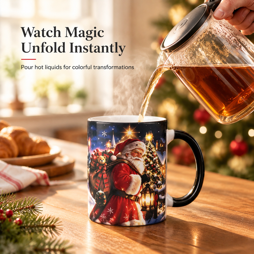 ⏳Zeitlich begrenztes Angebot⏳ 🎅 50% RABATT! 🎁 Weihnachtsmann-Tasse mit Thermo-Farbwechseleffekt – Farbe ändert sich bei heißem Getränk