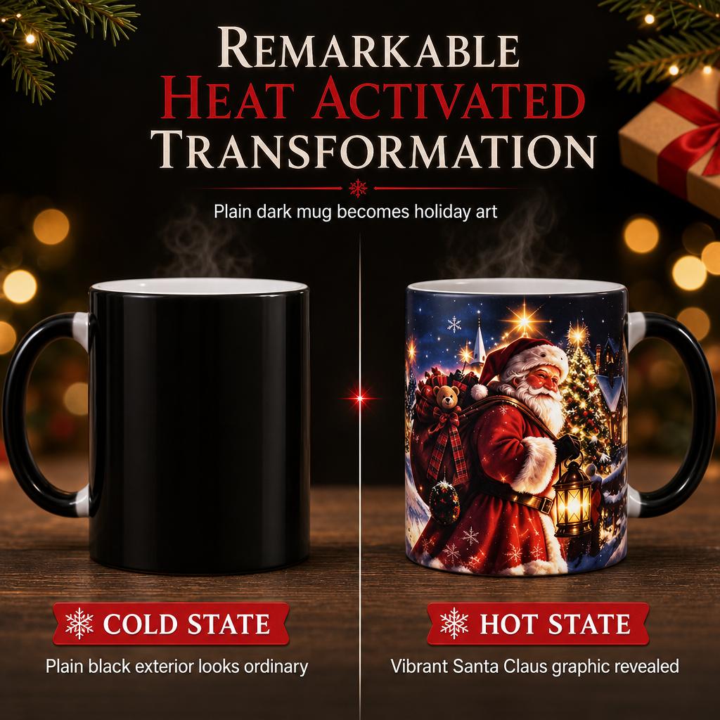 ⏳Zeitlich begrenztes Angebot⏳ 🎅 50% RABATT! 🎁 Weihnachtsmann-Tasse mit Thermo-Farbwechseleffekt – Farbe ändert sich bei heißem Getränk
