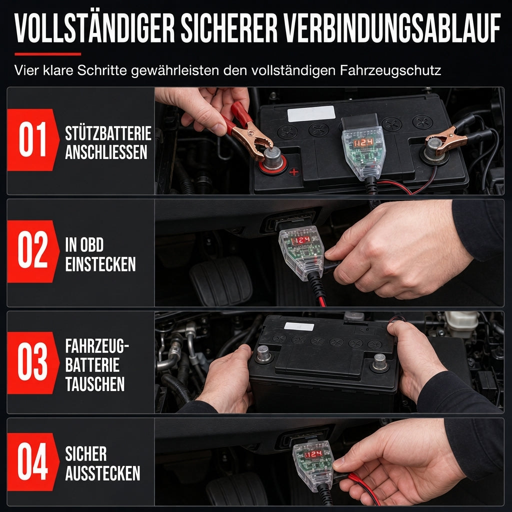 ⚡ 50% RABATT 🔋 OBDII 12V bilminnesbevarare med spänningsindikator