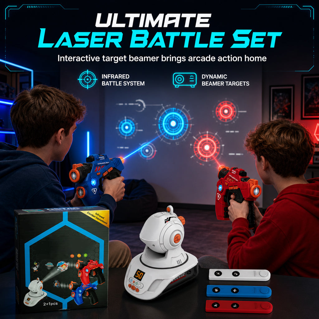 🎃 50 % HALLOWEEN-RABATT! 🔫 Laser-Tag-Blaster für Kinder – mit LED & Sound!