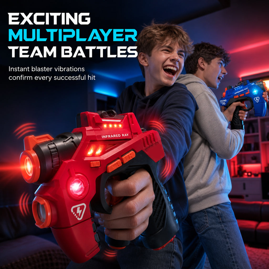 🎃 50 % HALLOWEEN-RABATT! 🔫 Laser-Tag-Blaster für Kinder – mit LED & Sound!