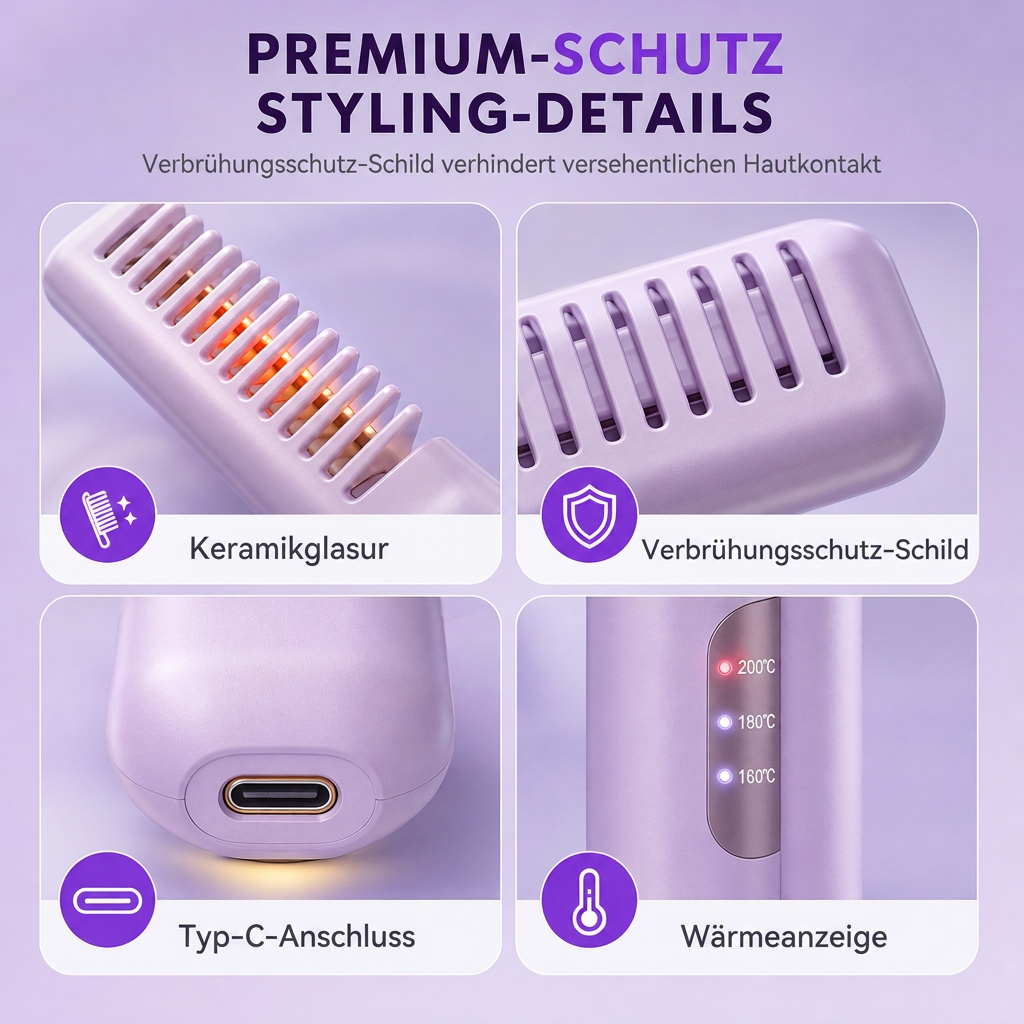 💇 50% RABATT! ✨ 2-in-1 Glättbürste & Lockenstab – Kabellos, mini & für Reisen ✨