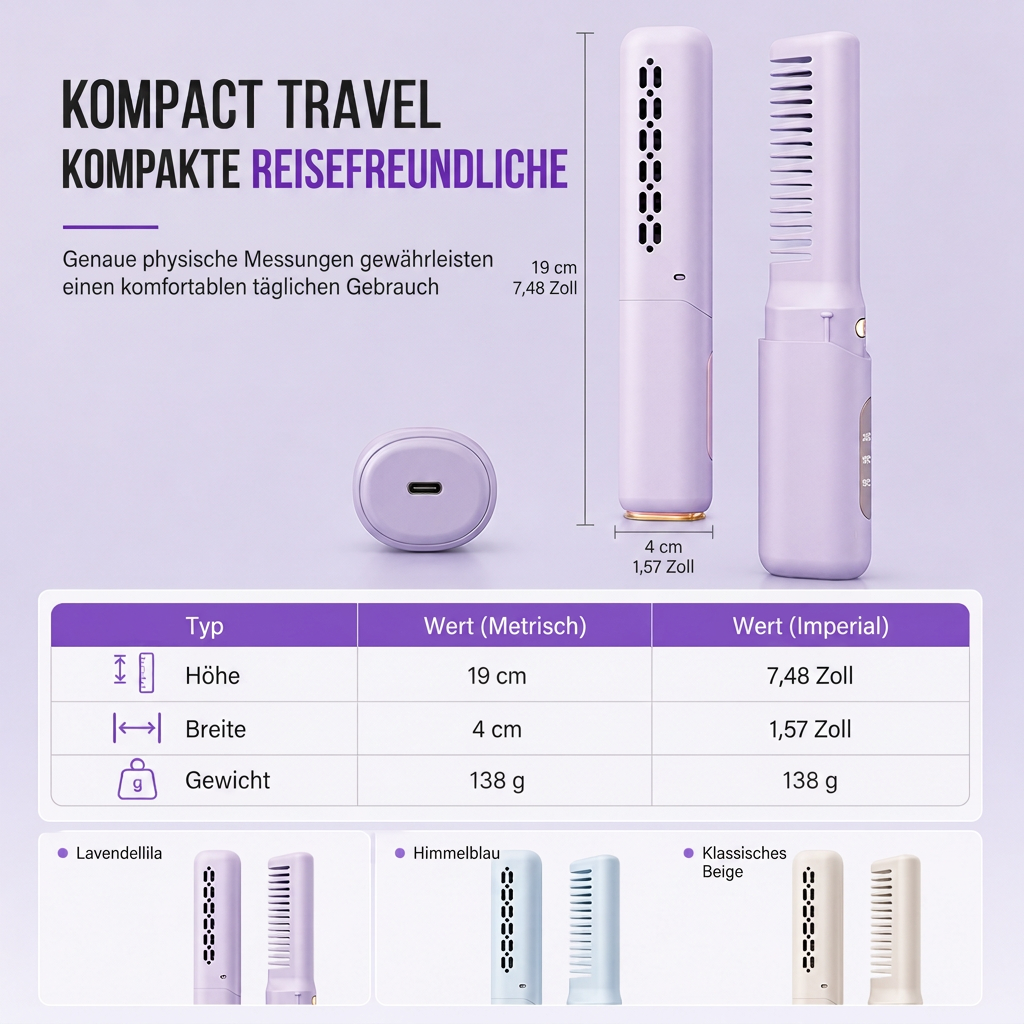 💇 50% RABATT! ✨ 2-in-1 Glättbürste & Lockenstab – Kabellos, mini & für Reisen ✨