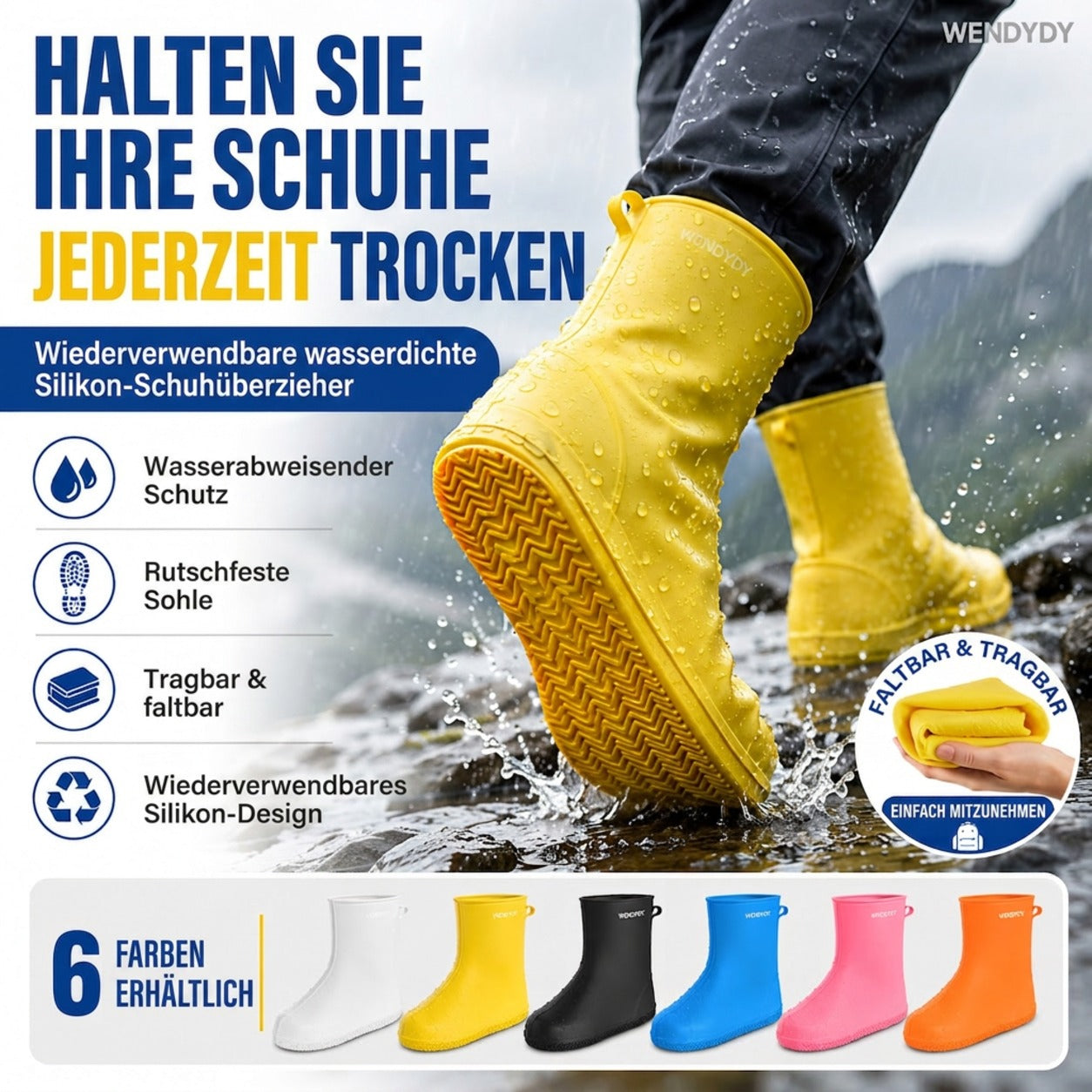 Dicke, abriebfeste, wasserdichte Überschuhe
