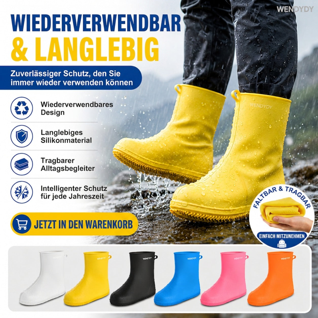 Dicke, abriebfeste, wasserdichte Überschuhe