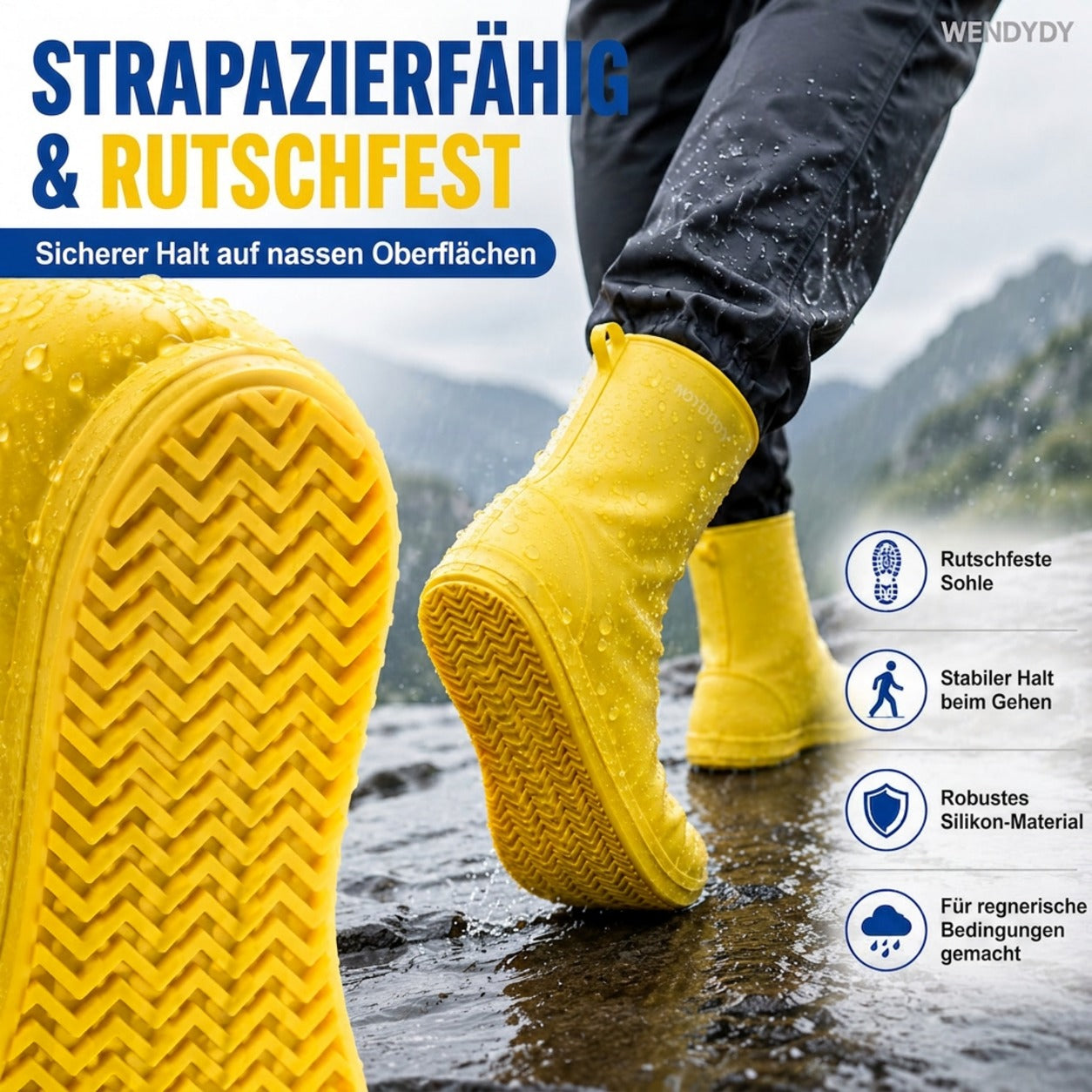 Dicke, abriebfeste, wasserdichte Überschuhe