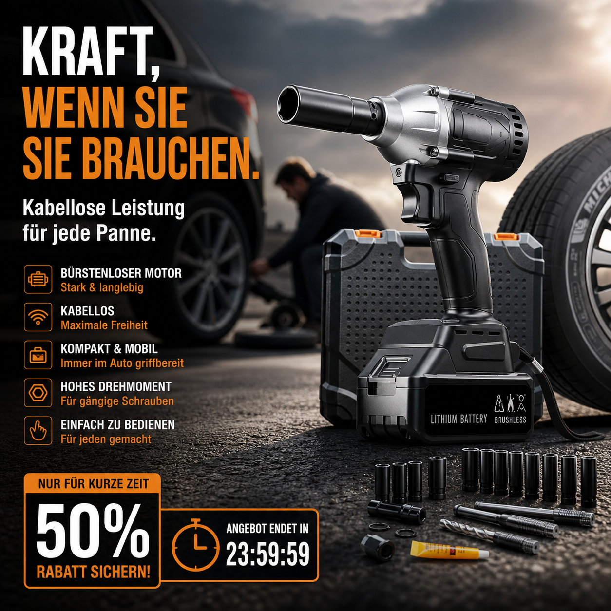 ⚡️ 50% RABATT! 💥 Bürstenloser Elektroschrauber – Leistungsstark, langlebig & kabellos für maximale Freiheit! 🔧