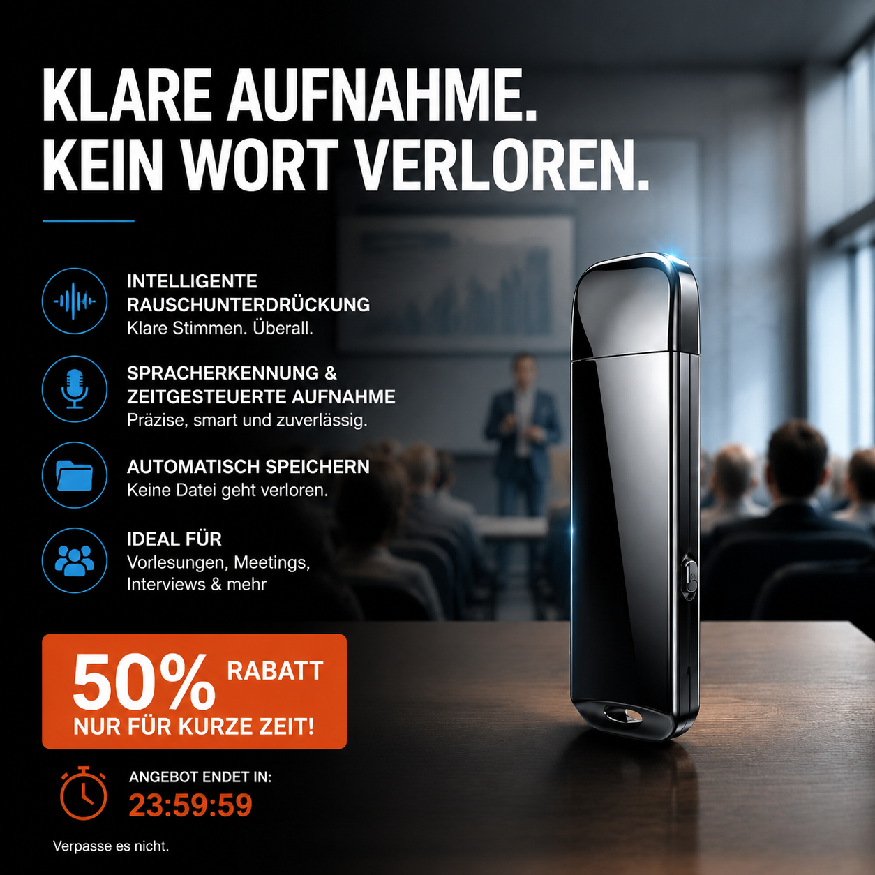 2-in-1 USB-Sprachaufnehmer