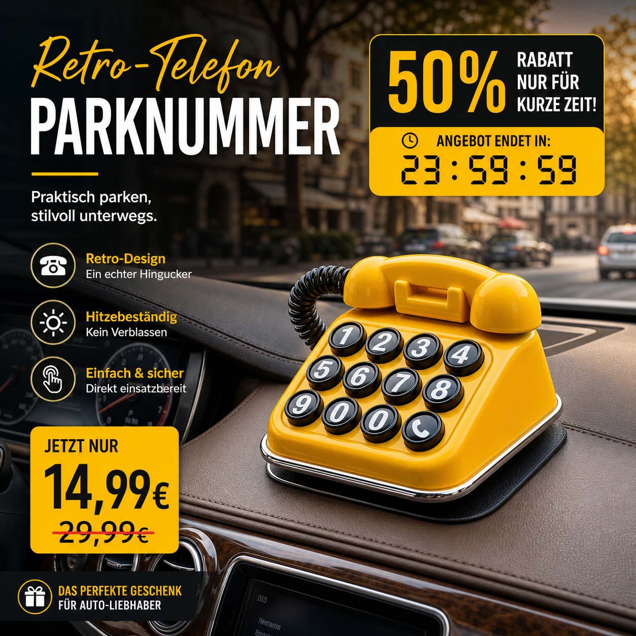 ☎️ Retro‑Telefon‑Parkscheibe