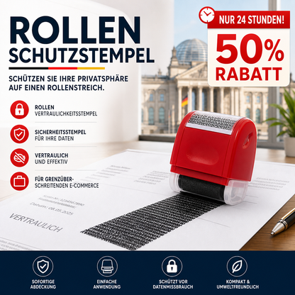 🛡️📄 Rollstempel für Datenschutz – verdeckt persönliche Daten, 100 m Reichweite, jetzt −50%