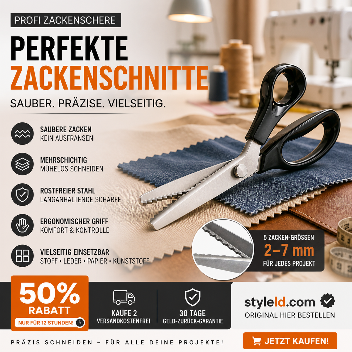 💥🔥Nur heute: 50% Rabatt!🎁✂️DIY-Nähschere für Spitzen