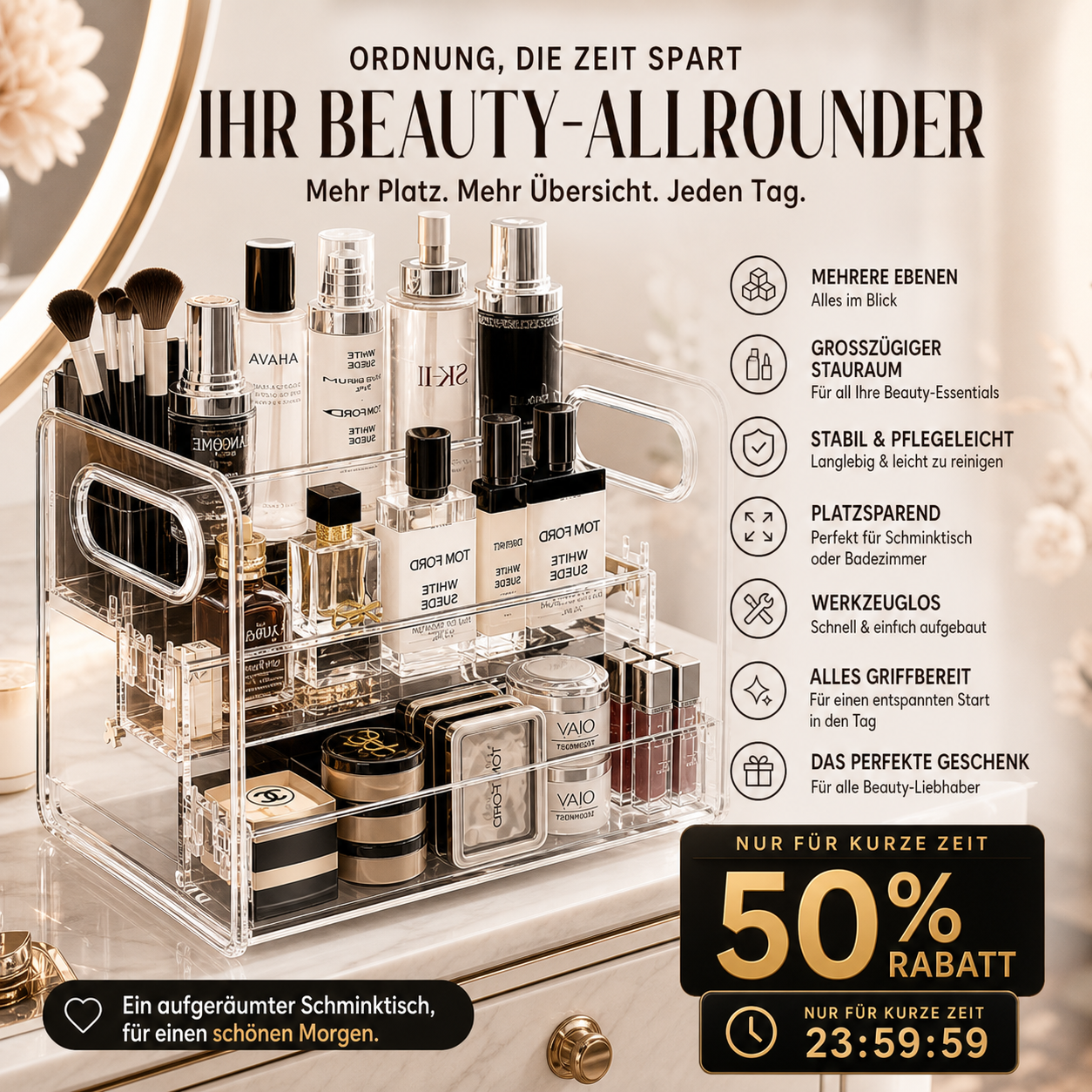 💄 Kosmetik-Aufbewahrungsregal