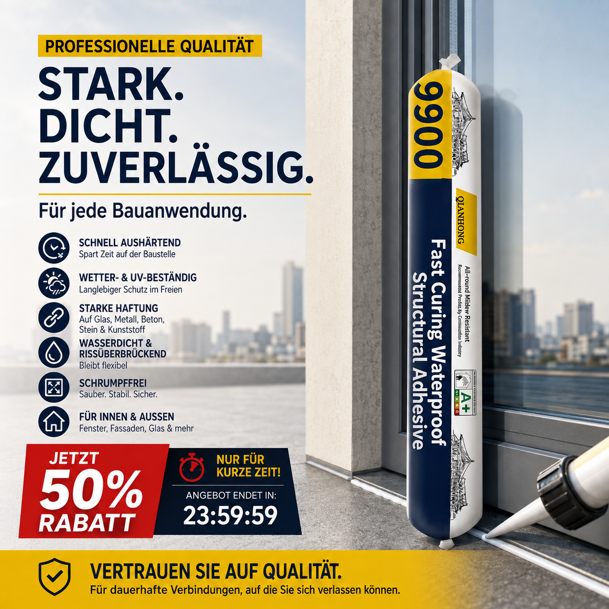🔥 Witterungsbeständiger Silikon-Strukturkleber