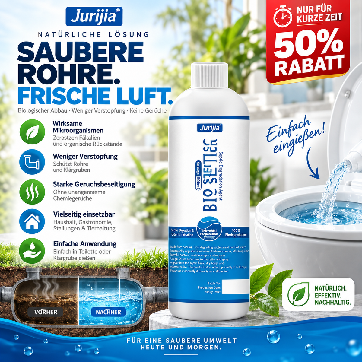 Hochwirksamer Mehrzweck-Reiniger für mikrobielle Degradation