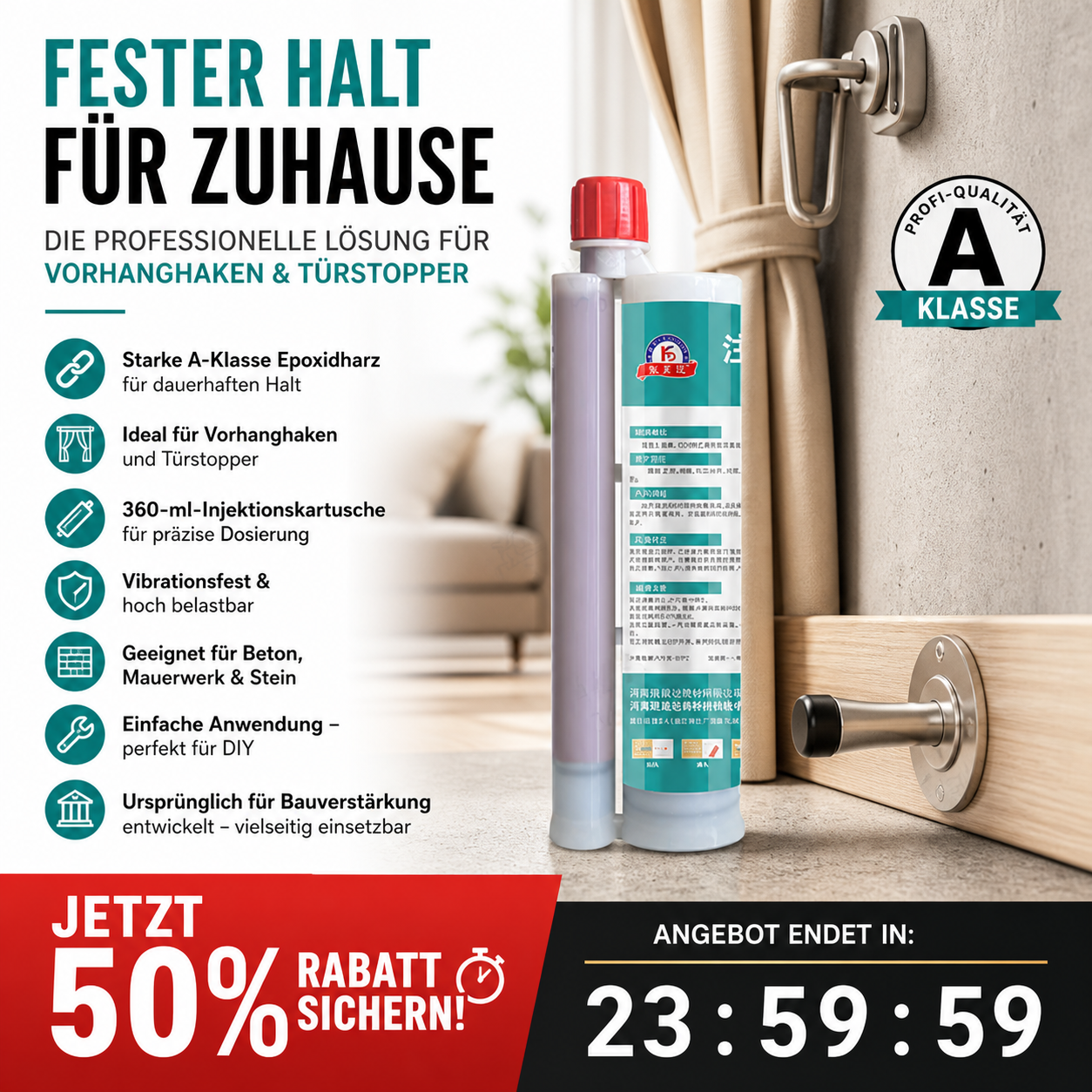 🏠 Kaishida Epoxid-Injektions-Bewehrungsanker 360ml