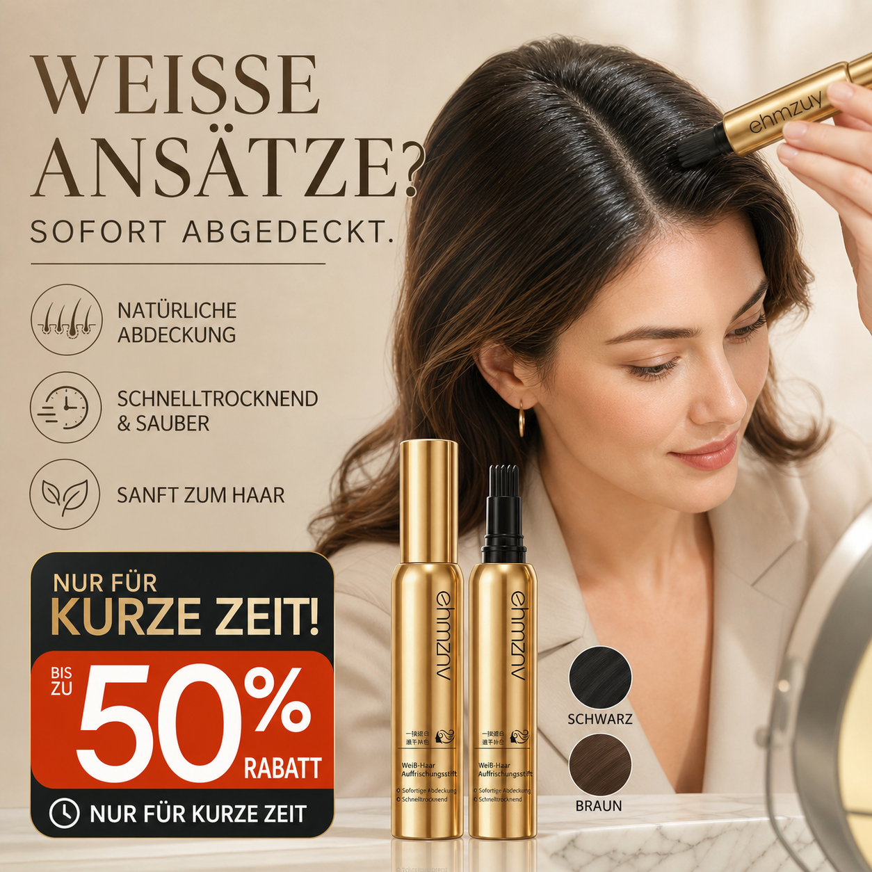 ✨ HanZini Goldene Fläschchen Haarstift