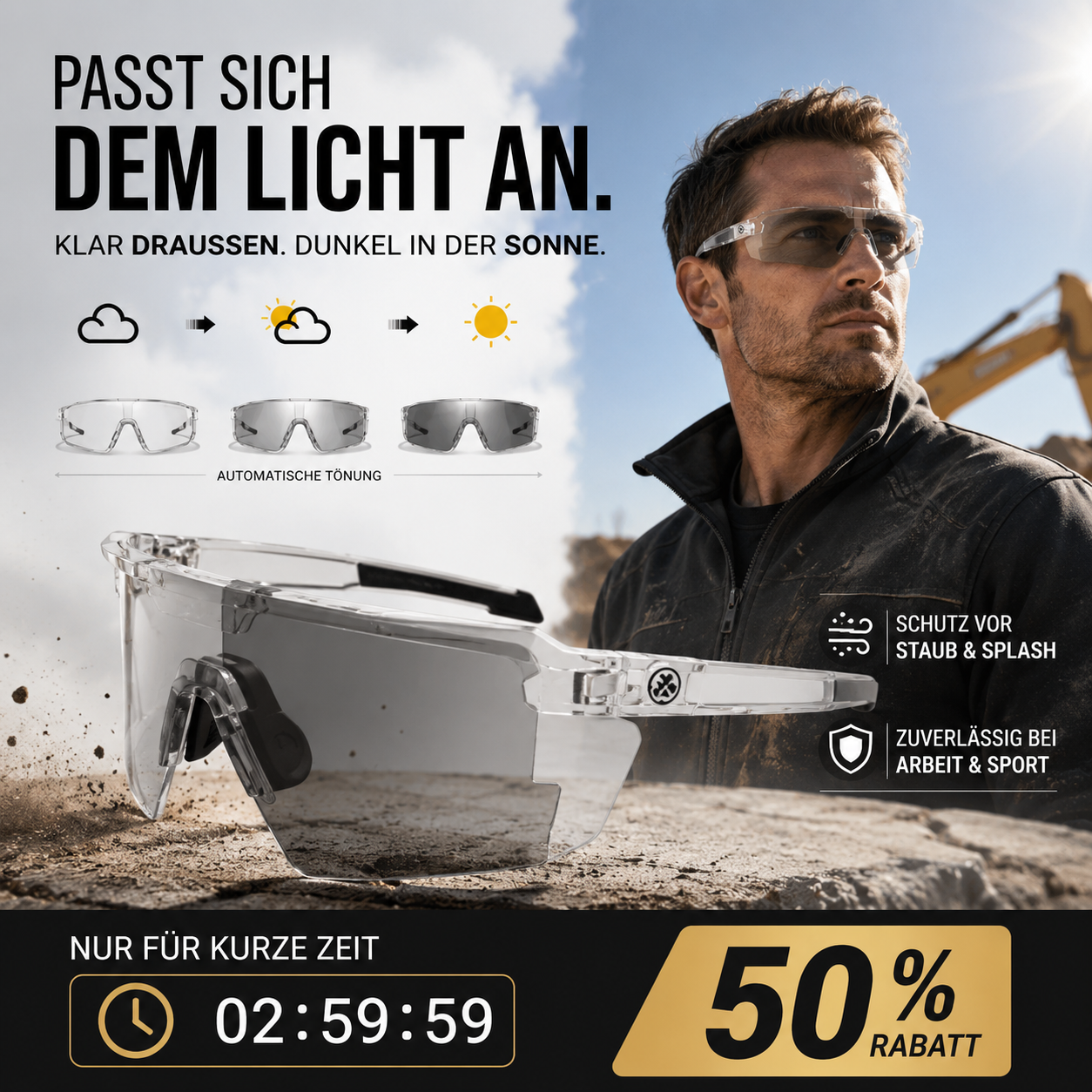 Stylish Day & Night Riding Protection Glasses