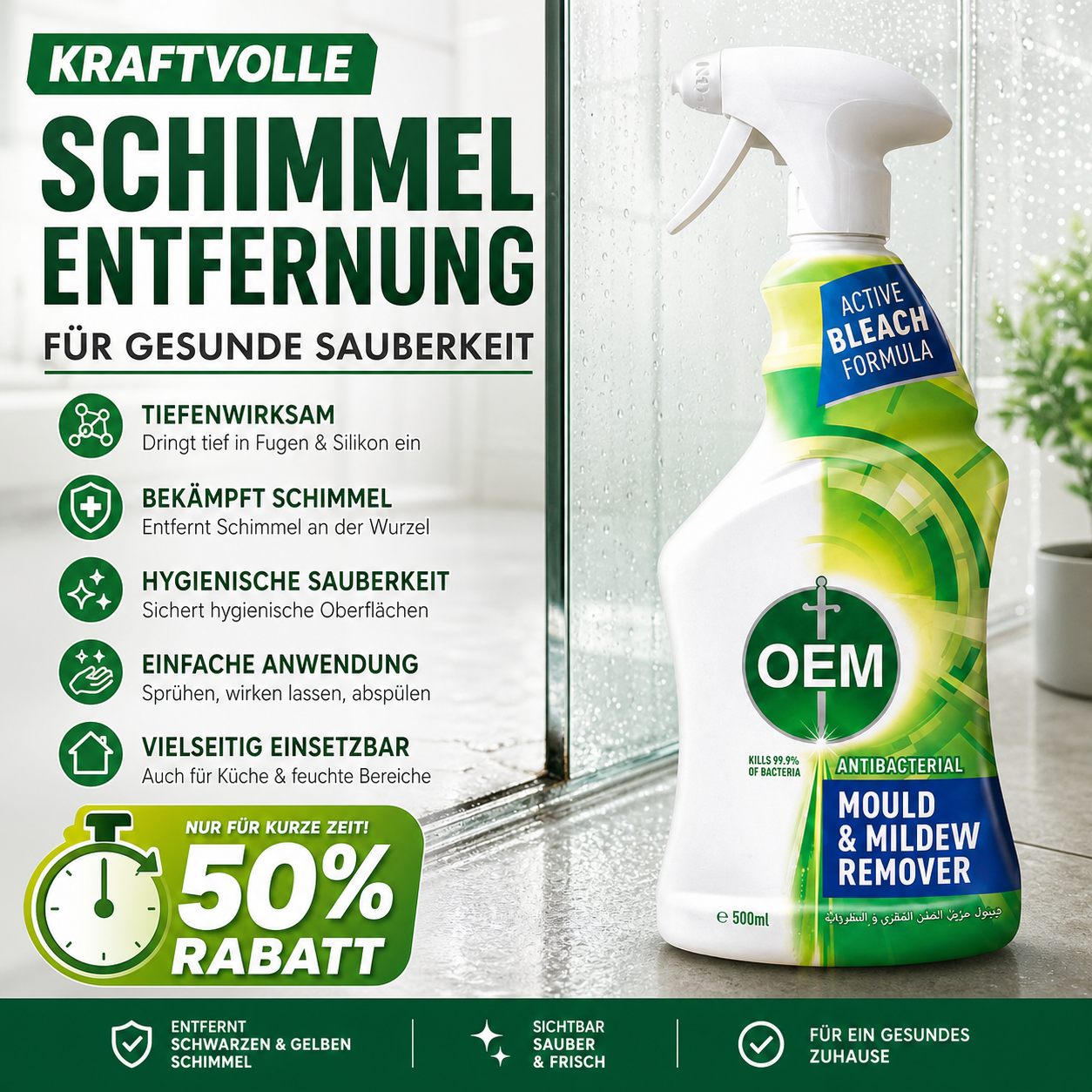 Schimmelentfernungsspray für das Badezimmer