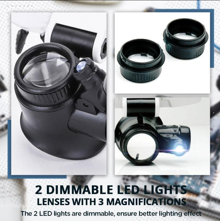 🔍👓 LED-Lupenbrille – 23-fache Vergrößerung 💡✨ hell & handsfree. Ideal für Präzisionsarbeiten, Löten, Basteln. Jetzt 50% RABATT sparen!
